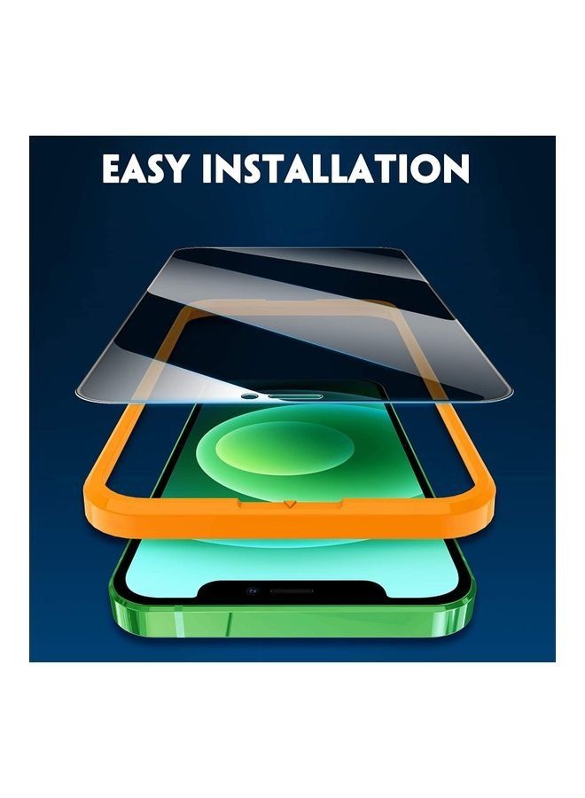 2-Piece Tempered Glass Privacy Screen Protector For iPhone 12 Pro Max Black - Image 3