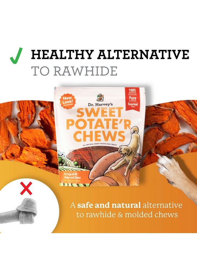 دي آر. هارفي حلوى البطاطس الحلوة من دكتور هارفي - حلوى البطاطا الحلوة الطبيعية للكلاب (16 أونصة) - Image 4