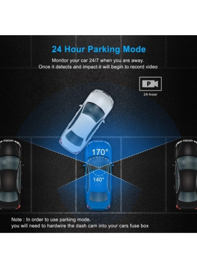 MODE Dash Cam Front and Rear Dual Dash Cam 3 inch Dashboard Camera Full HD 170° Wide Angle Backup Camera with WIFI & Night Vision WDR G-Sensor Parking Monitor Loop Recording Motion Detection - Image 5