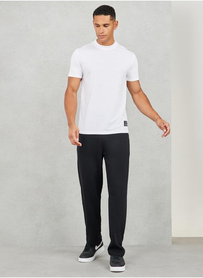 Styli Badge Detail Mock Neck Regular Fit T-Shirt  - Image 2