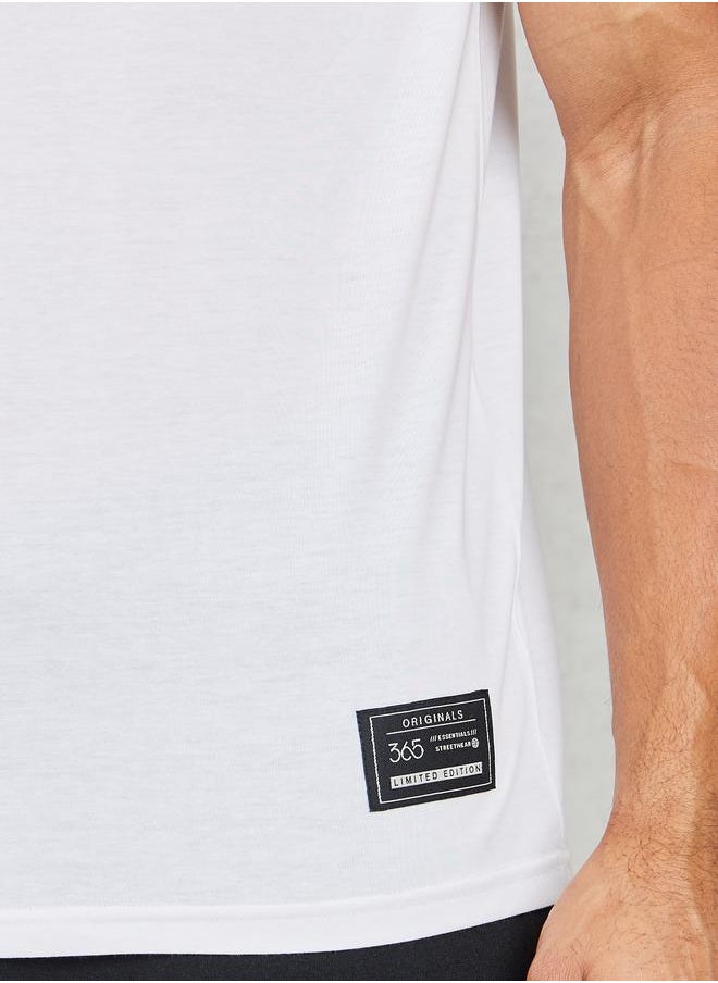 Styli Badge Detail Mock Neck Regular Fit T-Shirt  - Image 3