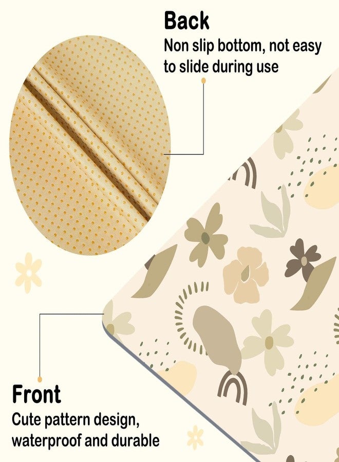 BeBeJoJo Splat Mat for Under High Chair 42 x 42 Inch Waterproof Baby Splash Mat with Non Slip Bottom Reusable Portable Highchair Mat for Floor Food Catcher for High Chair, Coffee Flowers - Image 5
