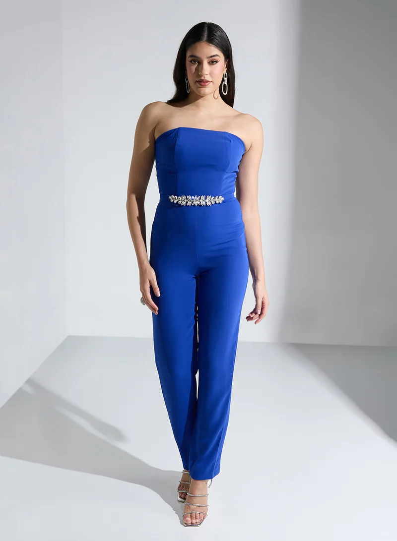 Akadia Fashion crystal cape jumpsuit