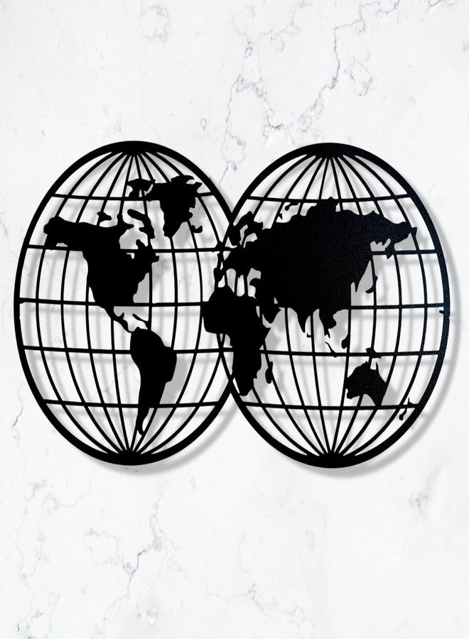 WEHUKOR Metal World Map Wall Hanging Arts Home Decor, Durable, good ambience, Art For Bedroom, Living Room, Drawing room,Hotel,Office,Home Garden (26.5 inch x 14.5 inch, Black) - Image 1