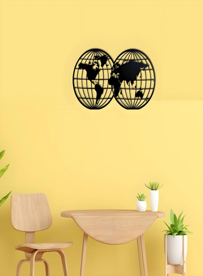 WEHUKOR Metal World Map Wall Hanging Arts Home Decor, Durable, good ambience, Art For Bedroom, Living Room, Drawing room,Hotel,Office,Home Garden (26.5 inch x 14.5 inch, Black) - Image 3