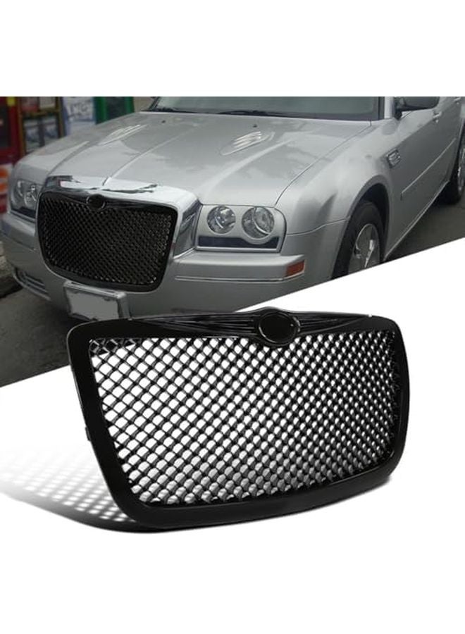 Black Honeycomb Mesh Front Grille For 2005 2010 Chrysler 300 300C Custom Fit - Image 3