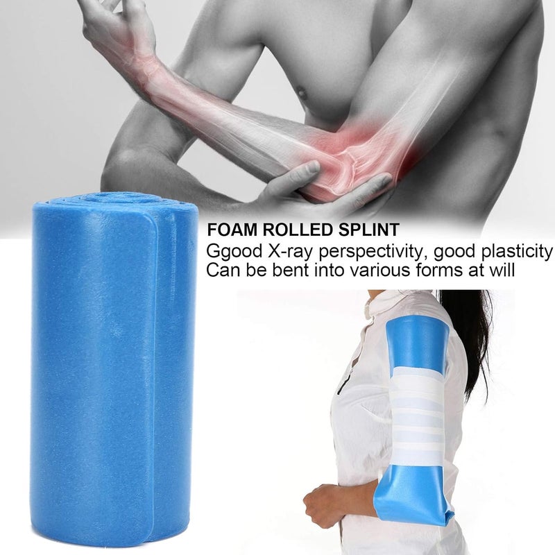 cheekyglo Foam Roller Splint, Leg Arm Sprain Fracture Injury, Immobilization Reusable Foam Splint First Aid Fractures, Fixed Splint Support Splint Blue(15 * 92cm) - Image 2