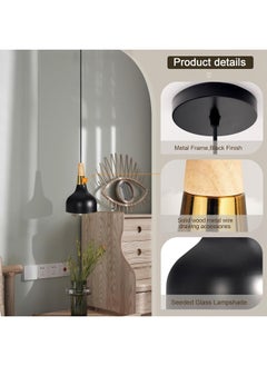 بيوينتي Hanging Pendant Lights,Ceiling Lamp Nordic,Led Pendant Lights,Dining Room Light Fixture,Three color temperature,120cm height adjustable, for Kitchen Island,Dining Room,Bedroom, Farmhouse, Hallway  - Image 4