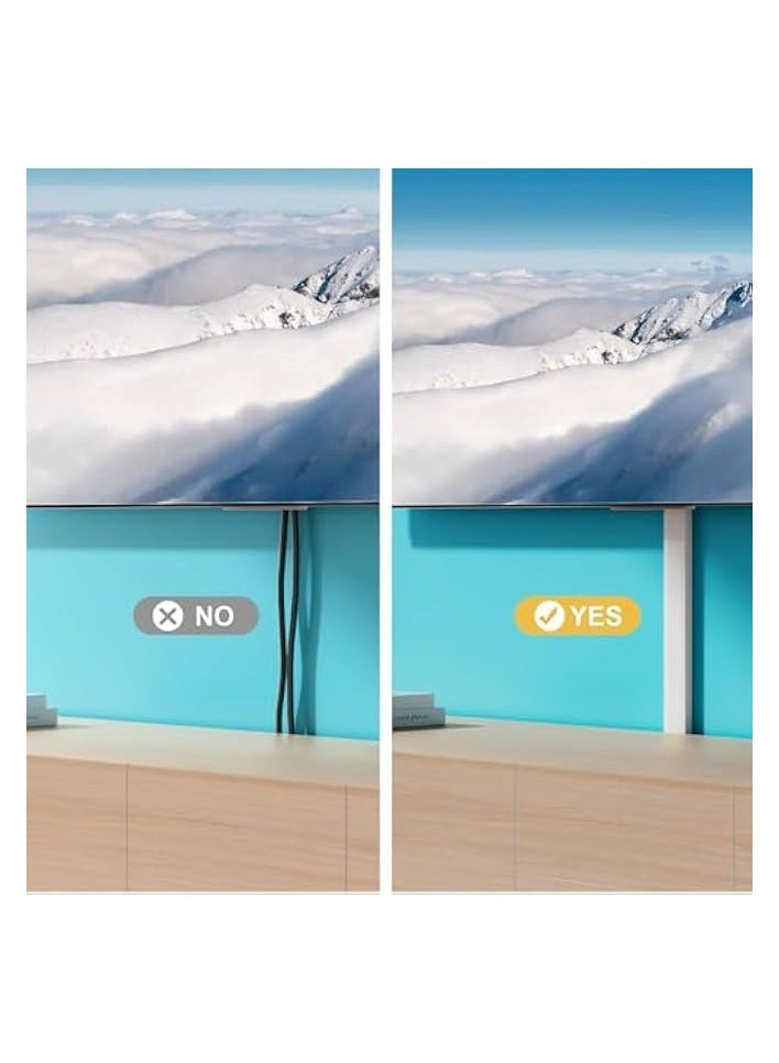 erorex TV Cord Hider, 62.8in Cable Hider, Cord Covers for Wires on Wall, Wire Covers for 2-3 Cords, Wire Hiders for TV on Wall, Easier Setup Cable Cover Management, 4 X L15.7 W0.94 H0.47in, White - Image 4