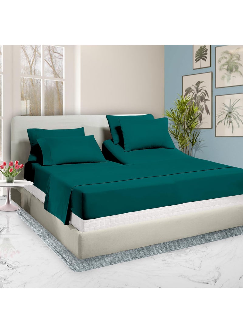 SGI bedding SGI bedding 36"" King Split Top Flex Head Sheet 100% Egyptian Cotton Sheet Set 1000 Thread Count Flex Top Sheet for Adjustable Bed 4Pc Sheet Set 18"" Deep Pocket for Sleep Number Bed - Teal  - Image 1