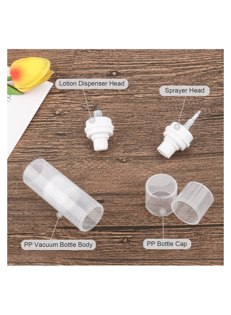 SYOSI 4 Pack Double Head Cosmetic Vacuum Bottle Plastic Airless Pump Lotion Container Dispenser Fine Mist Spray Bottle for Emulsion Cream Essence Perfume Toiletries 10ml+10ml Clear - Image 3