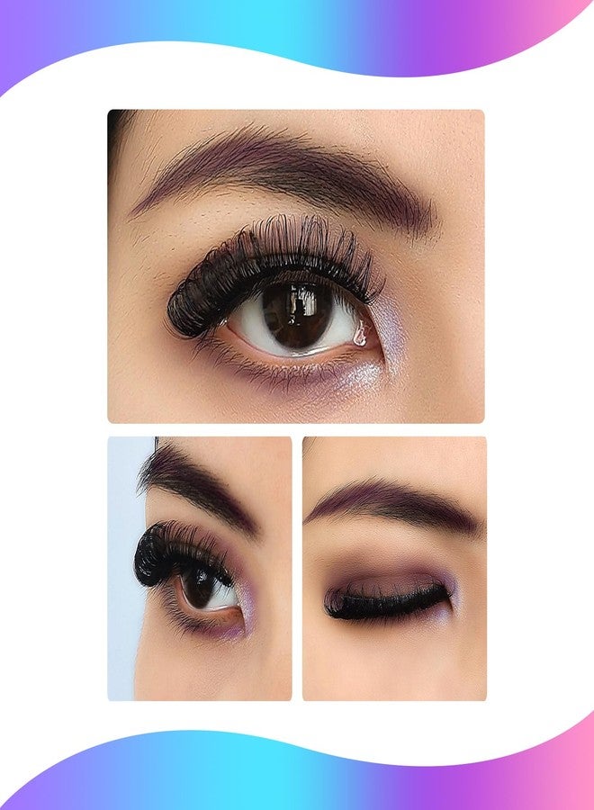 Jozlynn False Eyelashes D Curl Wispy Natural Look Faux Mink Lashes Fluffy Transparent Band Cat Eye Fake Eyelashes 10 Pairs (Black) - Image 3