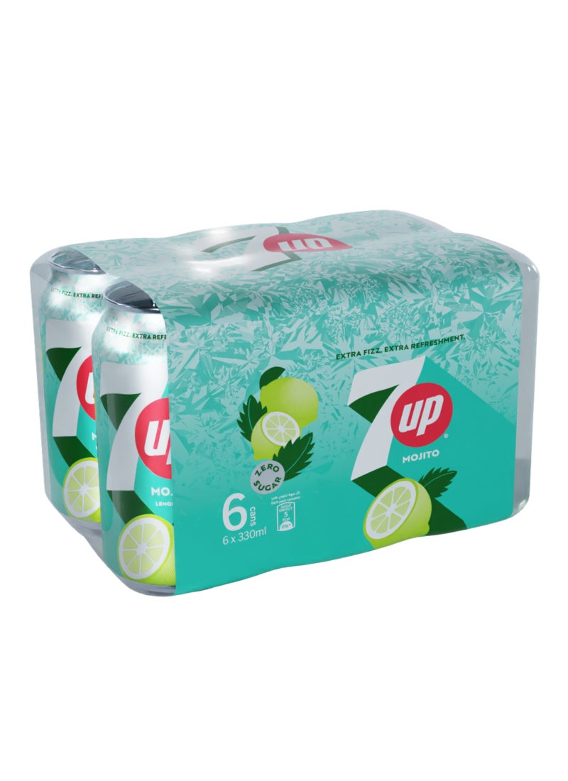 7up Mojito Zero Carbonated Soft Drink Cans - Image 1