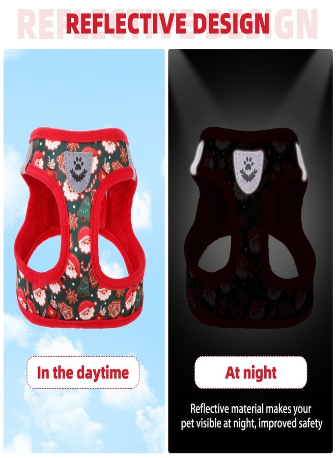 كولتيل طقم سرج كلاب كولتيل لعيد الميلاد للكلاب الصغيرة والمتوسطة، يتضمن سرجًا ومقودًا، سترة مبطنة بشبكة ناعمة قابلة للتعديل وعاكسة للضوء، مناسبة للجراء، بالإضافة إلى سرج إضافي للكلاب الصغيرة جدًا (XS) والمتوسطة (M). - Image 5