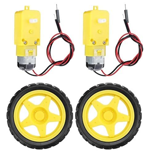 Robodo 2 Set Smart Car Robot Chassis Kit with Plastic Tire Wheel With Deceleration DC 3-6v Drive Gear Motor For BO Motor with Wheel - Image 1