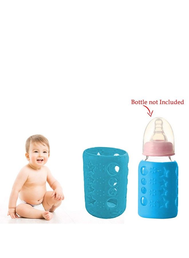 Safe-O-Kid عبوة من 1 غطاء سيليكون لزجاجة الرضاعة للأطفال معزول وواقي لجميع أنواع الزجاجات، متوسط الحجم 120 مل، أزرق - Image 3