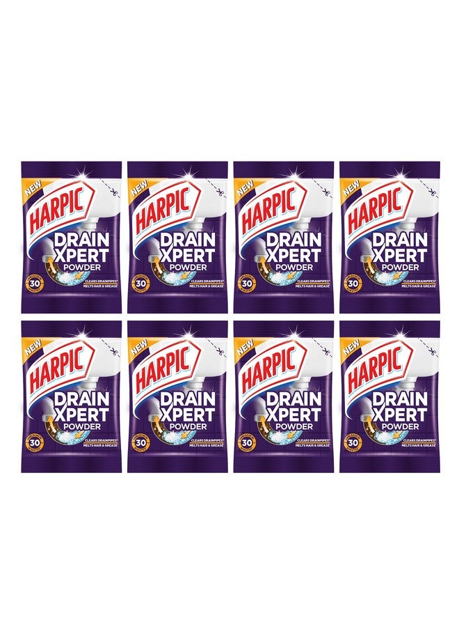 Harpic (50G X 8), Drainxpert Drain Cleaner Powder | Effective Sink Cleaner, Drain Blockage Remover, Drain Pipe Cleaner  - Image 1