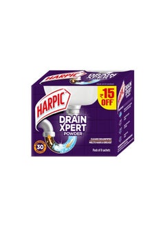 Harpic (50غ × 8) ، مسحوق منظف المجاري درينكسبرت | منظف الحوض الفعال ، مزيل انسداد المجاري ، منظف أنابيب المجاري  - Image 2