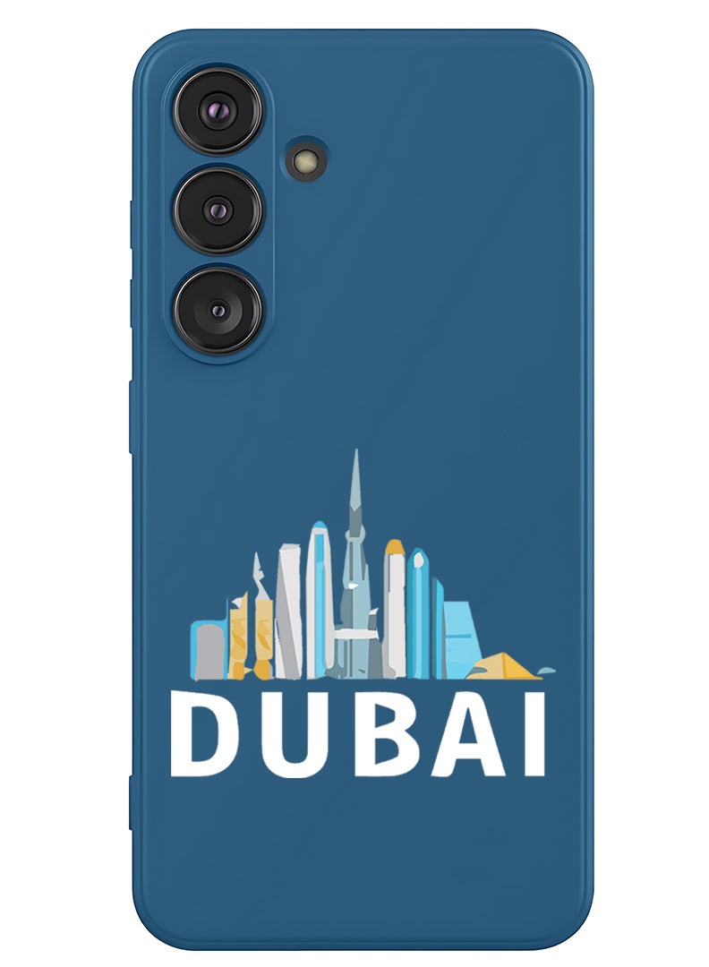 Theodor Protective Slim Fit Case Liquid Silicone Cover with Full Body Protection Anti-Scratch Shockproof Case For Samsung Galaxy S25 (Blue) - Dubai - White - Image 1