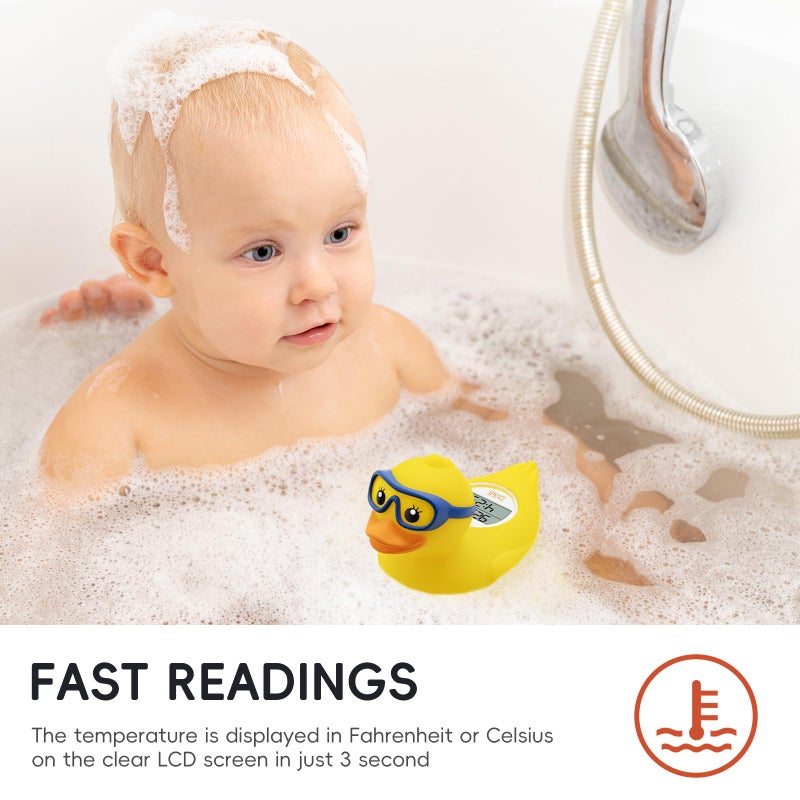 B.H b&h Baby Bath Thermometer and Room Thermometer - Upgraded Sensor, The Infant Tub Water Temperature Thermometer Floating Toy Safety Products (Diving-Goggles Duck) - Image 5