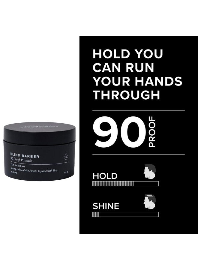 Blind Barber 90 Proof Hair Pomade for Men - Strong Hold, Natural Finish - Water-Based Pomade for Men with Hops & Tonka Bean - Free of Greasy Oils, Easy to Use Matte Pomade - (2.5 Oz) - Image 3