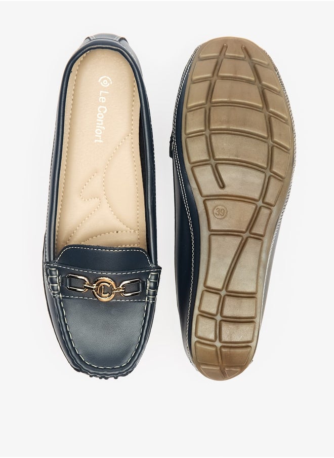 Le Confort Women Metal Accent Loafers with Wedge Heels  - Image 4
