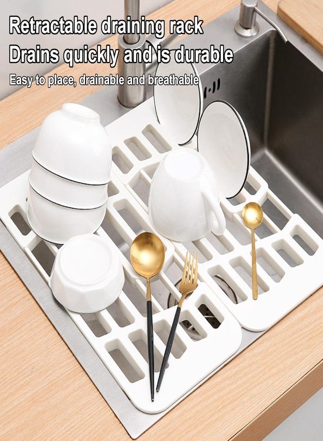 TUPERMAR Over Sink Dish Drying Rack Space Saving Retractable Sink Drain Rack to Clean Expandable Dish Drainer Dish Drainer Drying Rack for Draining Bowls Dishes - Image 4