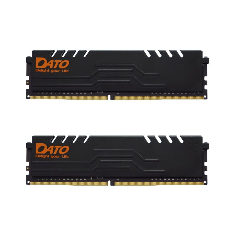 DATO 16GB RAM (8GBx2), DDR4 3200MHz with Heatsink, PC4-25600 CL16 1.35V 288-Pin Non-ECC UDIMM, Desktop Memory Module for Gaming, Extreme Black - Image 1
