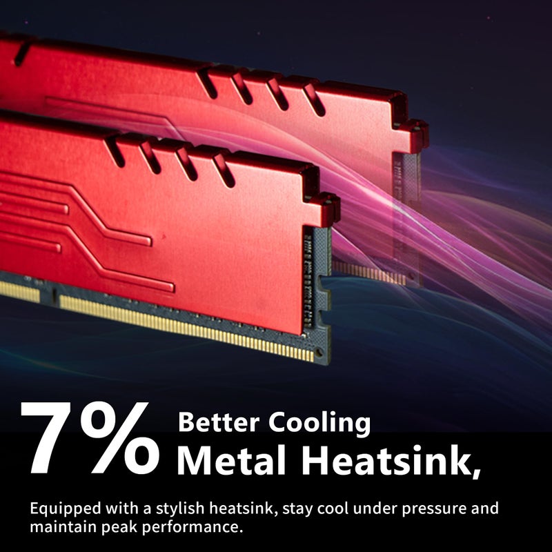 DATO 16GB RAM (8GBx2), DDR4 3200MHz with Heatsink, PC4-25600 CL16 1.35V 288-Pin Non-ECC UDIMM, Desktop Memory Module for Gaming, Extreme Black - Image 5