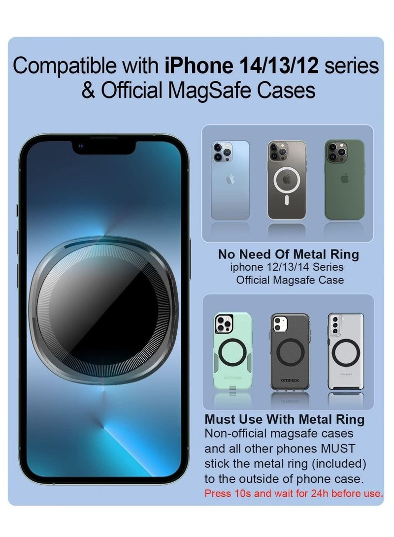 Tesla Phone Mount for Model 3 / Y Accessories Magnetic Car Phone Holder Flip Cover Design 360° Free Rotation for iPhone 14 13 12 Pro Max Mini All Phones