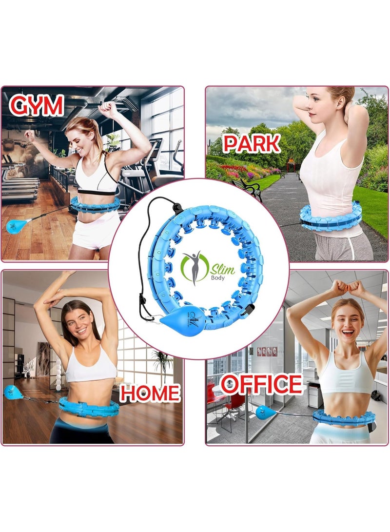 LA VEYRA Home Re 24 Knots Adjustable fitness Hula Hoop - Fitness Weighted Massage Hula Hoop Weight Loss Hoops - Detachable Knots Adjustable Weight, 360°Auto-Spinning Ball for Exercise - Image 4
