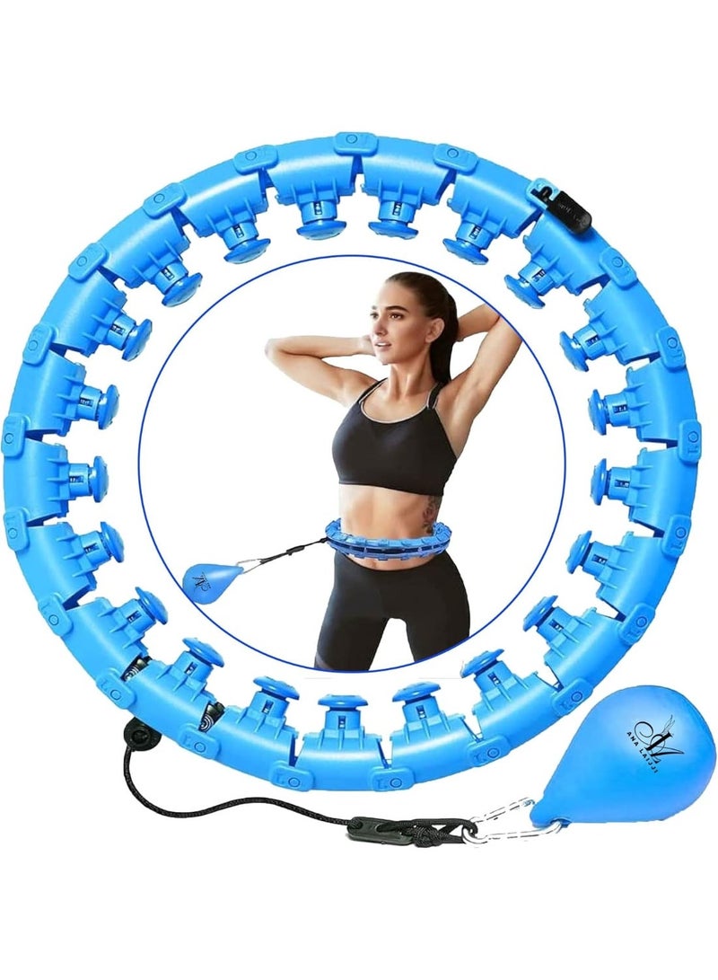LA VEYRA Home Re 24 Knots Adjustable fitness Hula Hoop - Fitness Weighted Massage Hula Hoop Weight Loss Hoops - Detachable Knots Adjustable Weight, 360°Auto-Spinning Ball for Exercise - Image 1
