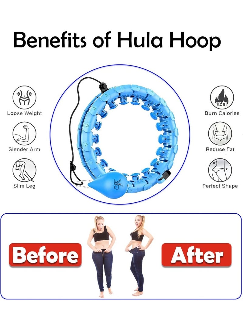LA VEYRA Home Re 24 Knots Adjustable fitness Hula Hoop - Fitness Weighted Massage Hula Hoop Weight Loss Hoops - Detachable Knots Adjustable Weight, 360°Auto-Spinning Ball for Exercise - Image 2