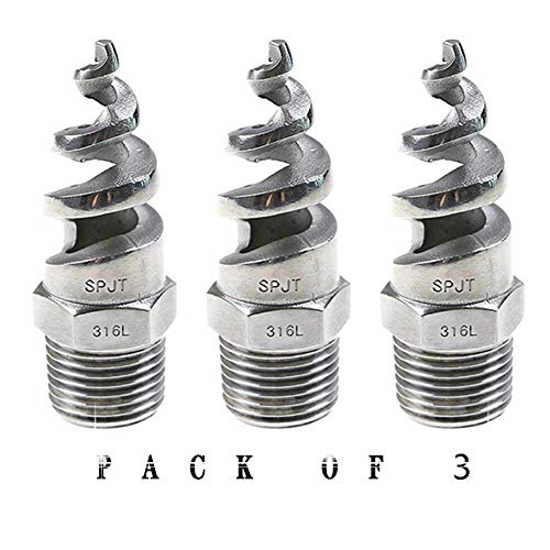 Beduan 12 Male Spiral Cone Atomization Nozzle Stainless Steel316 Dust Remove Atomized Sprayer for Gas Cooling Washing Fire Proof Pack of 3 - Image 1