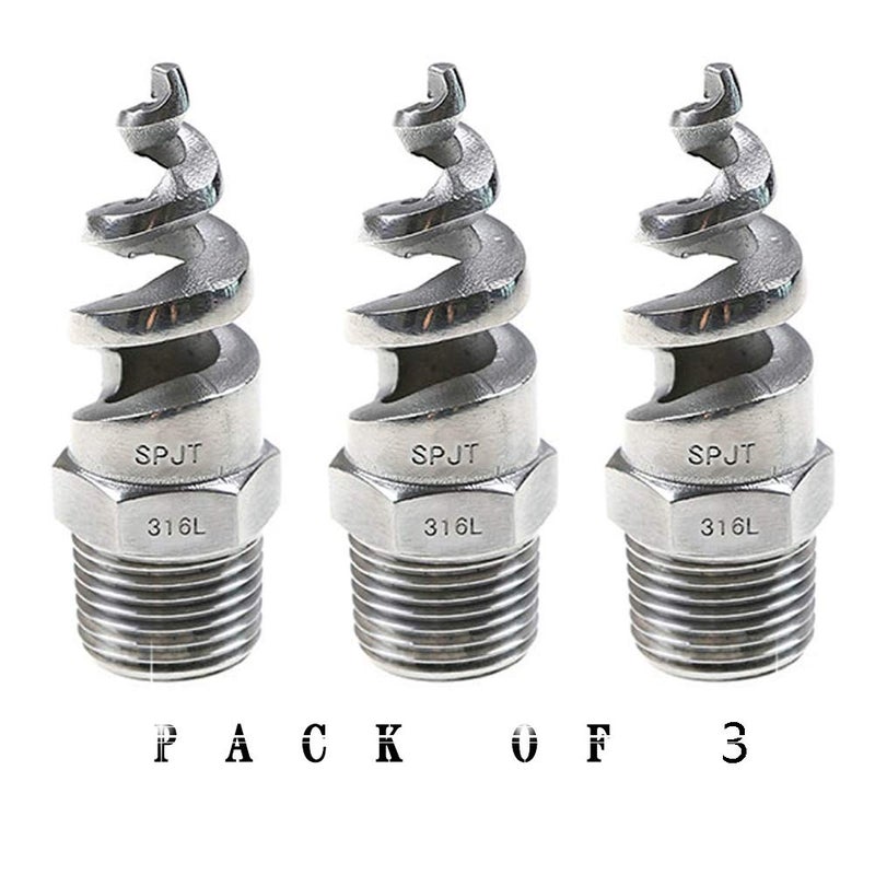 Beduan 12 Male Spiral Cone Atomization Nozzle Stainless Steel316 Dust Remove Atomized Sprayer for Gas Cooling Washing Fire Proof Pack of 3 - Image 2