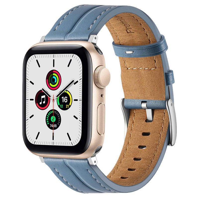 Leather Compatible with Apple Watch Smartwatch Band for daily smartwatch wear and replacement strap Brown Family Use Everyday Use Home Use Travel - Image 4