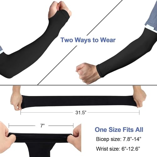 ZIBELL UV Protection Arm Sleeves with Thumb Hole, Pack of 2 for Men & Women, Sun Protection Sleeves for Running, Hand Cover for Bike Riding Nylon - Image 5