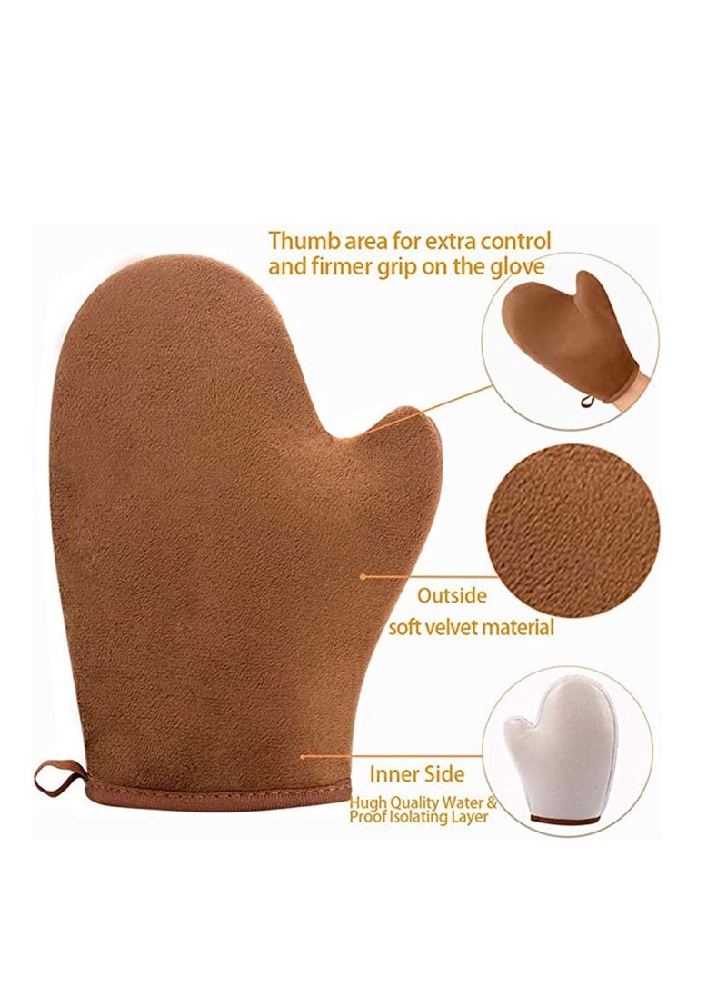 SYOSI - Self Tanning Mitt Applicator Kit, Tanner Mits Tan Face Mit Physics True Color Sunless Spray Application Gloves Velvet - Image 1