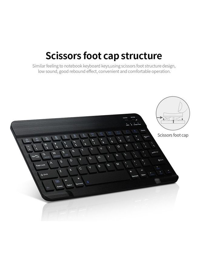 NIBEMINENT 10’’ Bluetooth Wireless Keyboard Black - Image 3