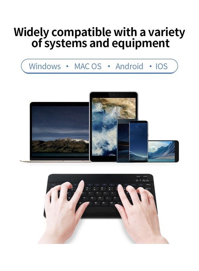 NIBEMINENT 10’’ Bluetooth Wireless Keyboard Black - Image 2