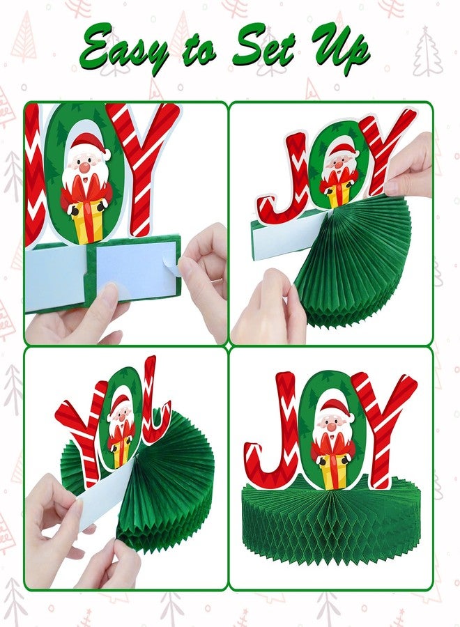 KALEFO 12PCS Christmas Decorations Christmas Honeycomb Table Centerpieces Santa Winter Xmas Holiday Party Favors 3D Reindeer Table Decor - Image 3