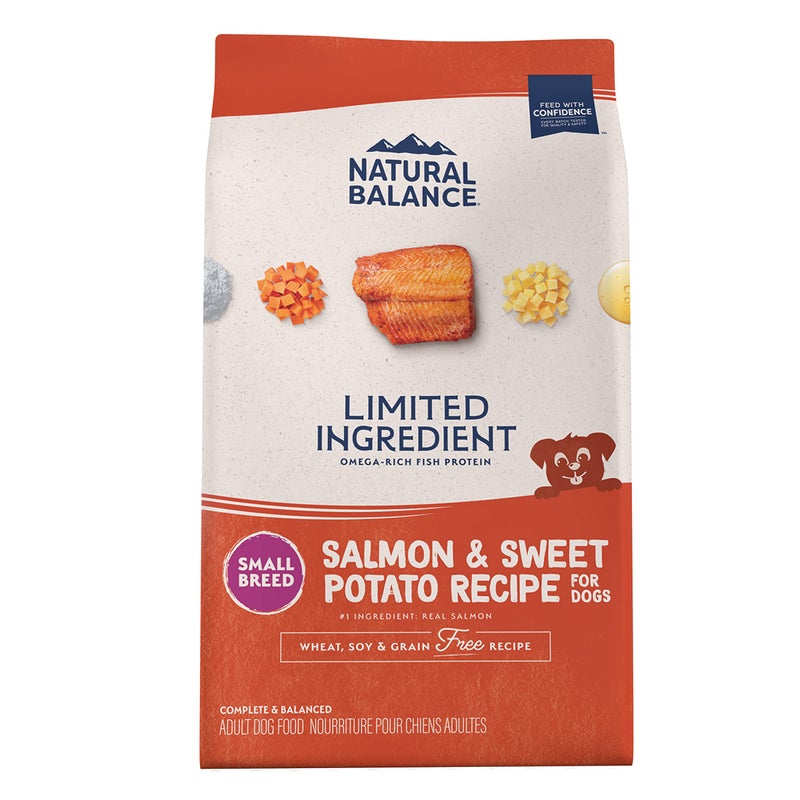 Natural Balance Limited Ingredient Grain Free Salmon & Sweet Potato Dry Dog Food for Small Breed Adults, Sensitive Stomach, 12 lb (Pack of 1) - Image 1