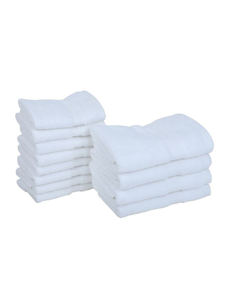 BIANCA 12pc Ultra Soft Zero Twist 100 Cotton Towel 4pc Hand 8pc Face Paradiso Super Absorbent Fluffy AeroCore Organic Technology for Men Women Gym Kitchen SolidWhite - Image 3