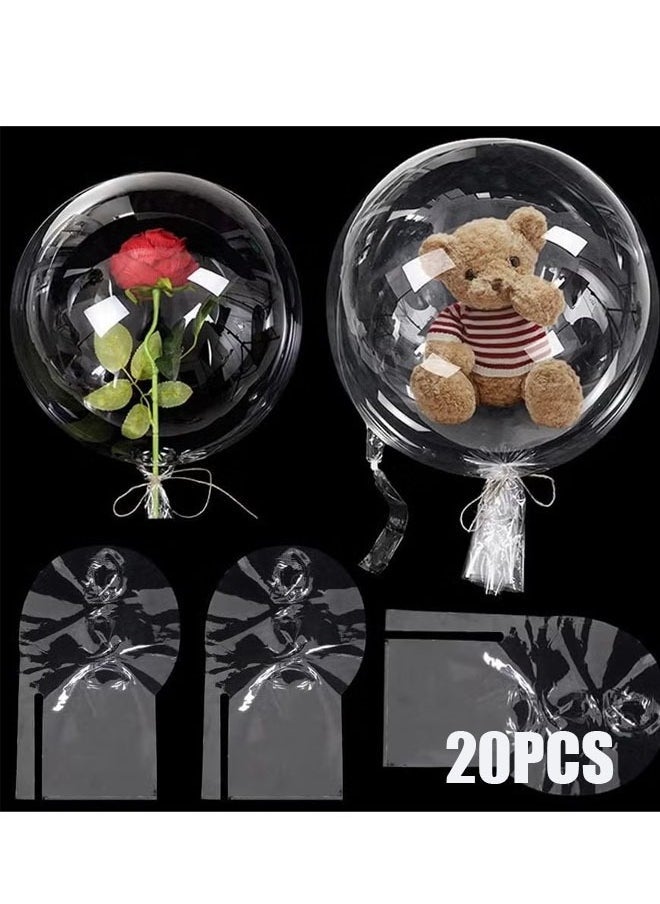 20 Pieces Bobo Balloons, Transparent Bubble Bobo Balloon for Stuffing, Praty Bobo Balloons Clean Bobo Balloons for Valentine's Day Wedding Birthday Party Decorations (24 Inch) - Image 1
