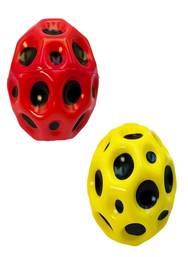 Buko Super Infinity Crazy Bounce Moon Ball: Ultimate Grip and Catch, Enhances Hand-Eye Coordination (Pack of 2 (Red-Yellow) - Image 1