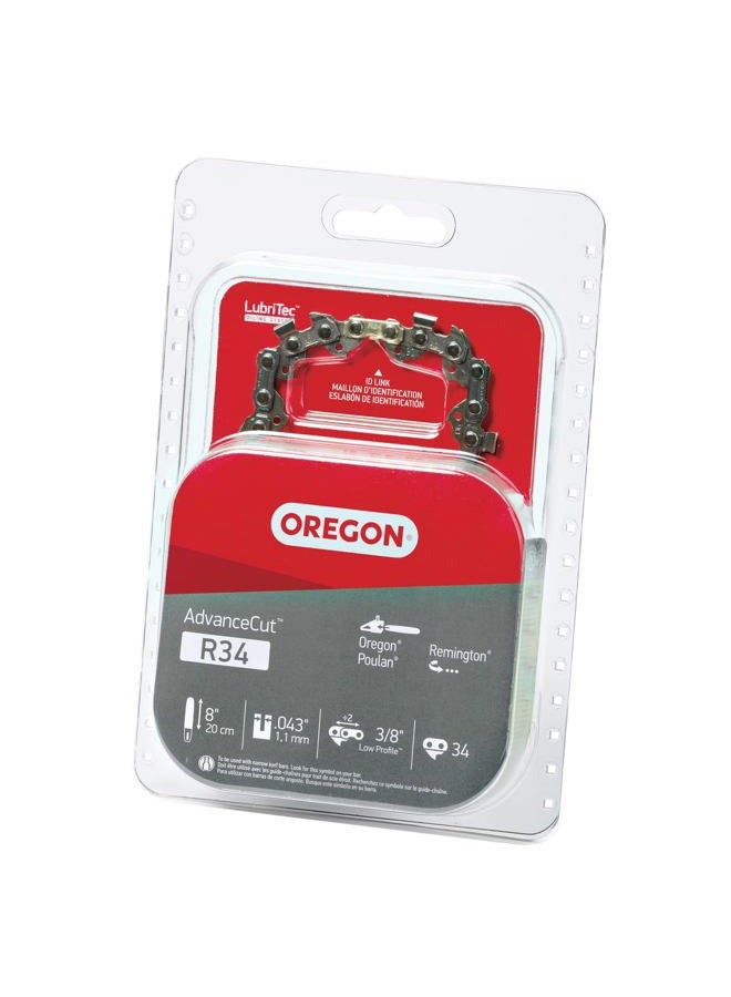 Oregon R34 AdvanceCut Replacement Chainsaw and Pole Saw Chain, for 8" Guide Bars, 34 Drive Links, Pitch: 3/8" Low Profile, .043" Gauge - Image 2