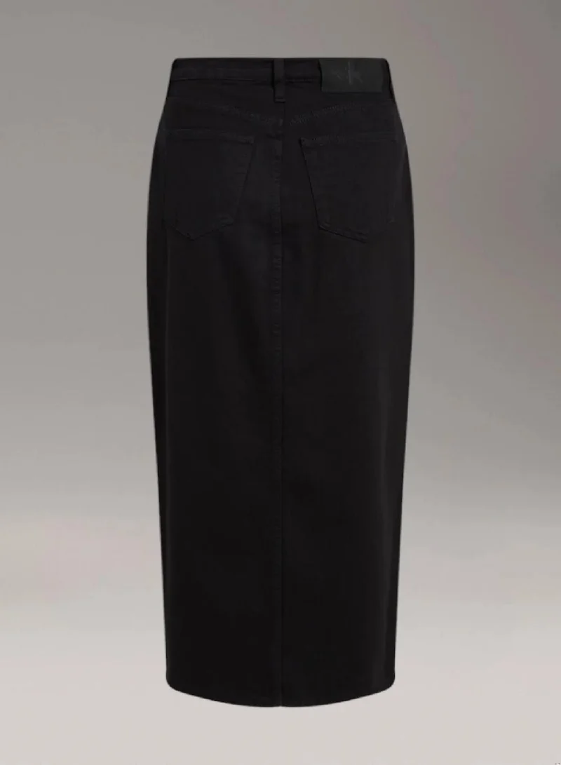 Calvin Klein Jeans Denim Black Maxi Denim Skirt for Women | Best Price UAE