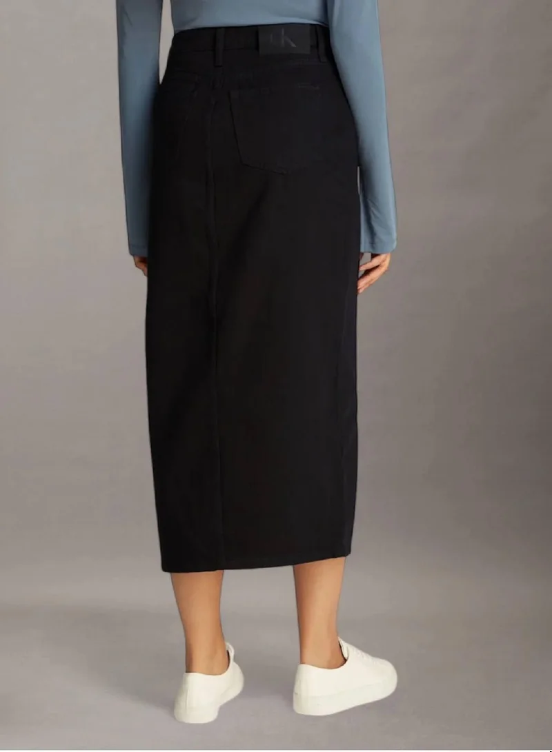 Calvin Klein Jeans Denim Black Maxi Denim Skirt for Women | Best Price UAE