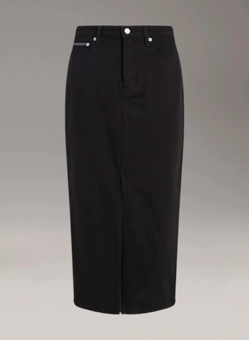 Calvin Klein Jeans Denim Black Maxi Denim Skirt for Women | Best Price UAE