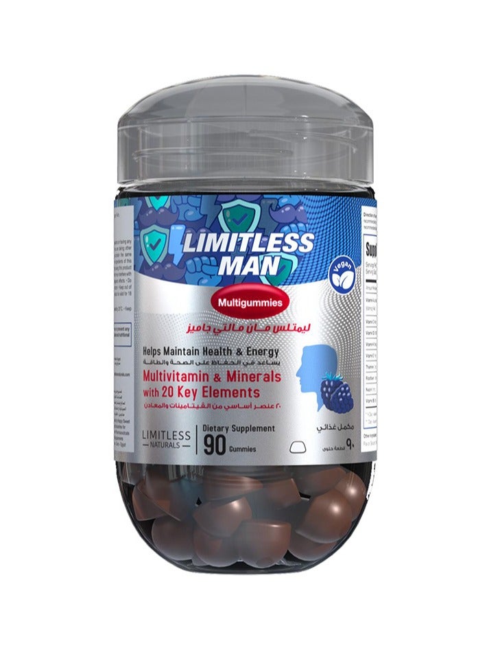 LIMITLESS Man Multigummies contain 90 gummies